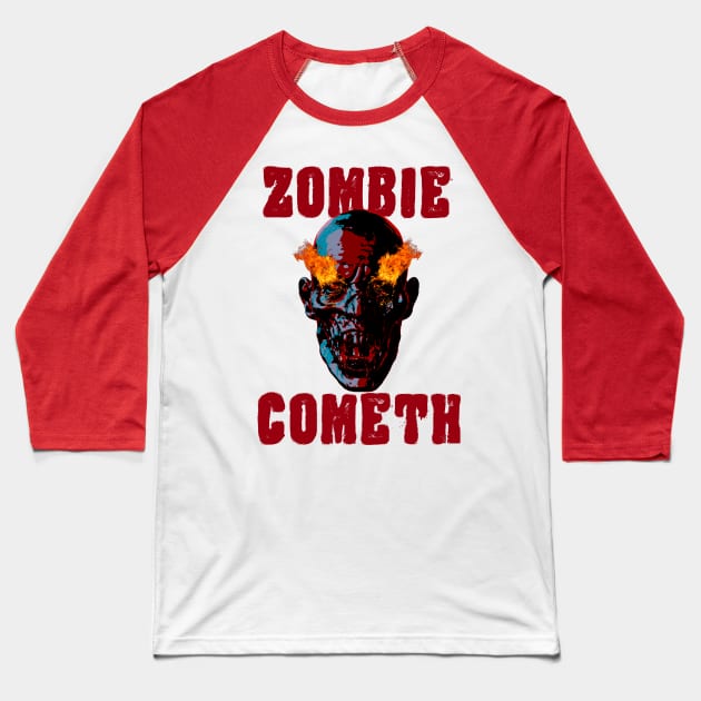 Halloween Zombie Cometh Baseball T-Shirt by FurryBallBunny